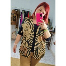 Chaleco Animal Print Estampado Tigre