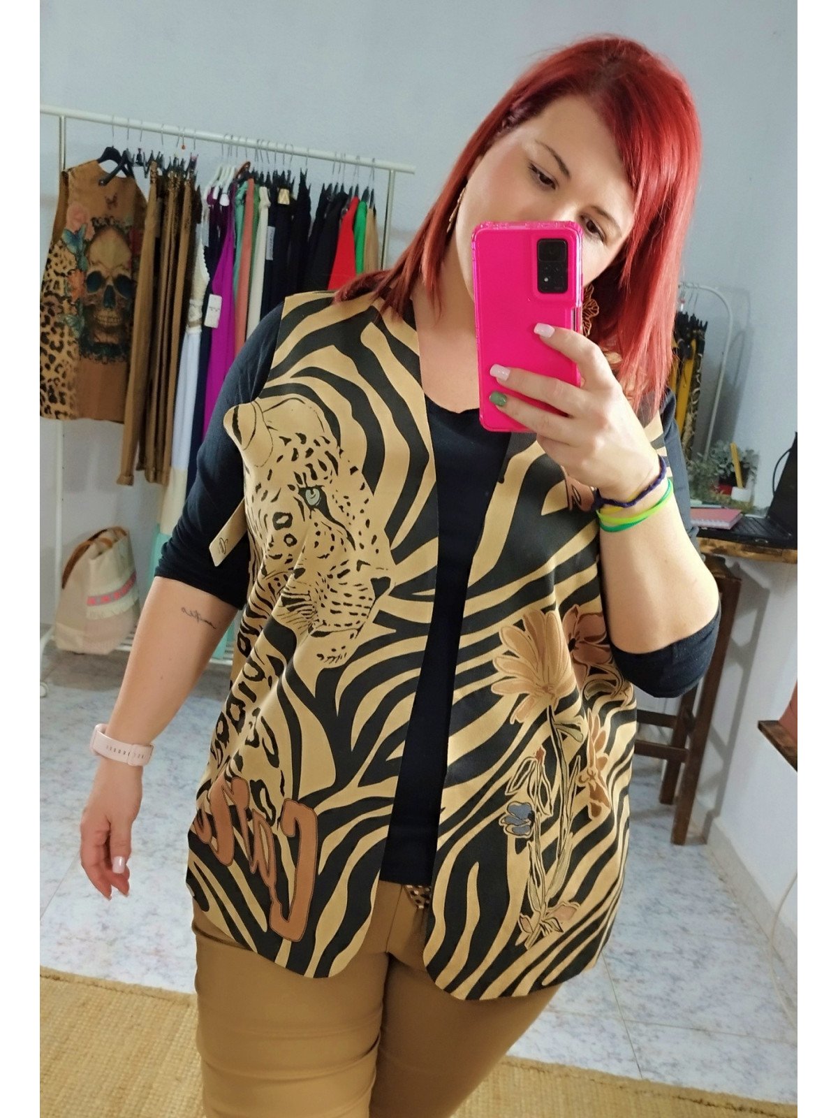 Chaleco Animal Print Estampado Tigre