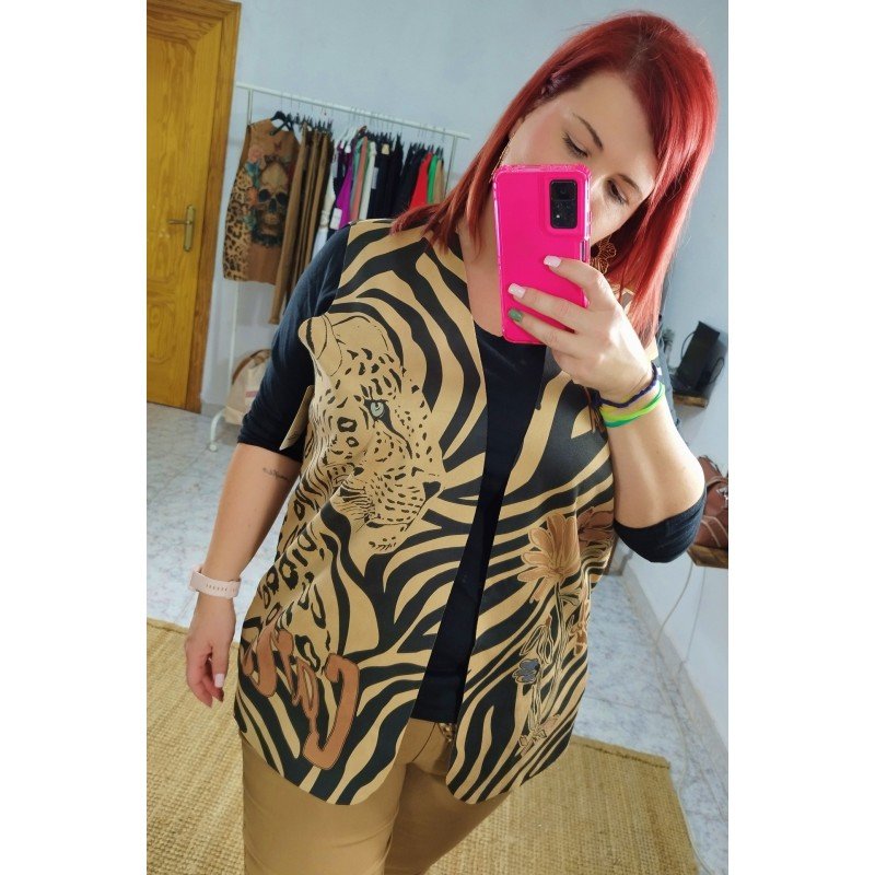 Chaleco Animal Print Estampado Tigre