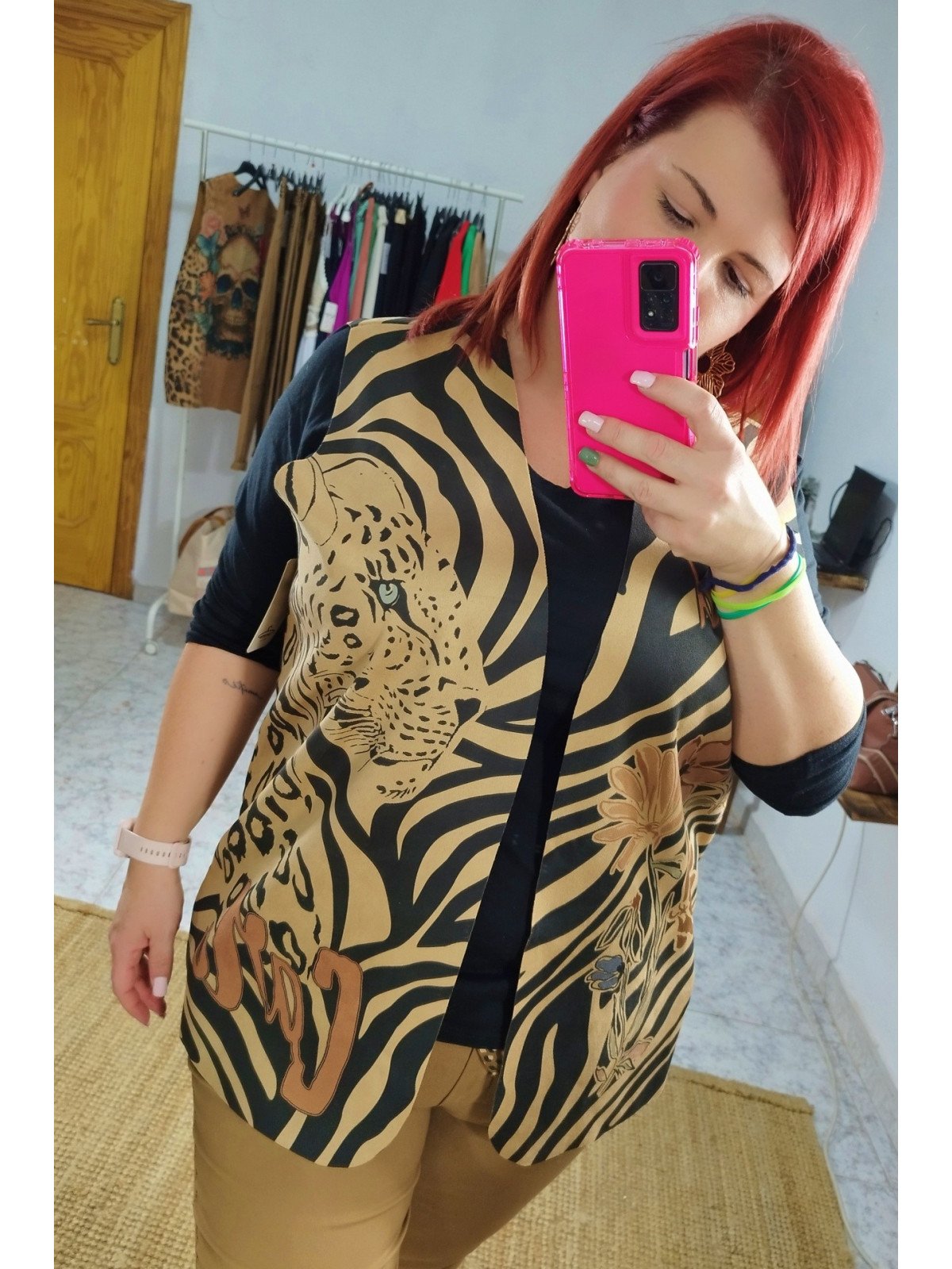 Chaleco Animal Print Estampado Tigre