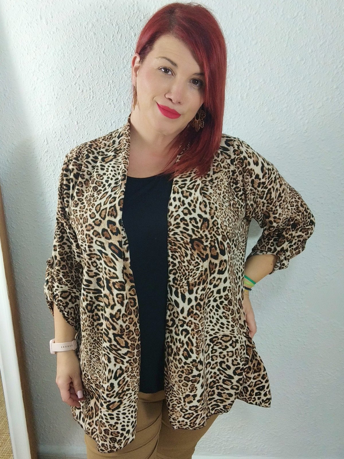 Blusa 2 en 1 con Chaquetita Animal Print y Básica Negra