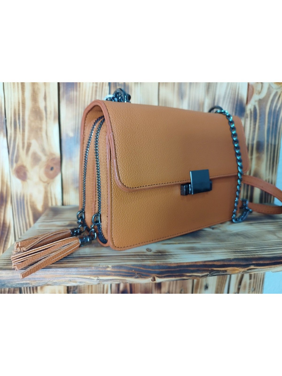Bandolera Mini Marrón con Solapa