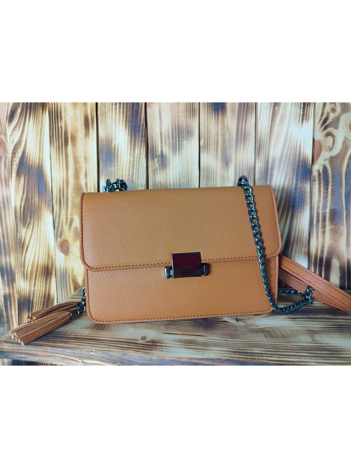 Bandolera Mini Marrón con Solapa