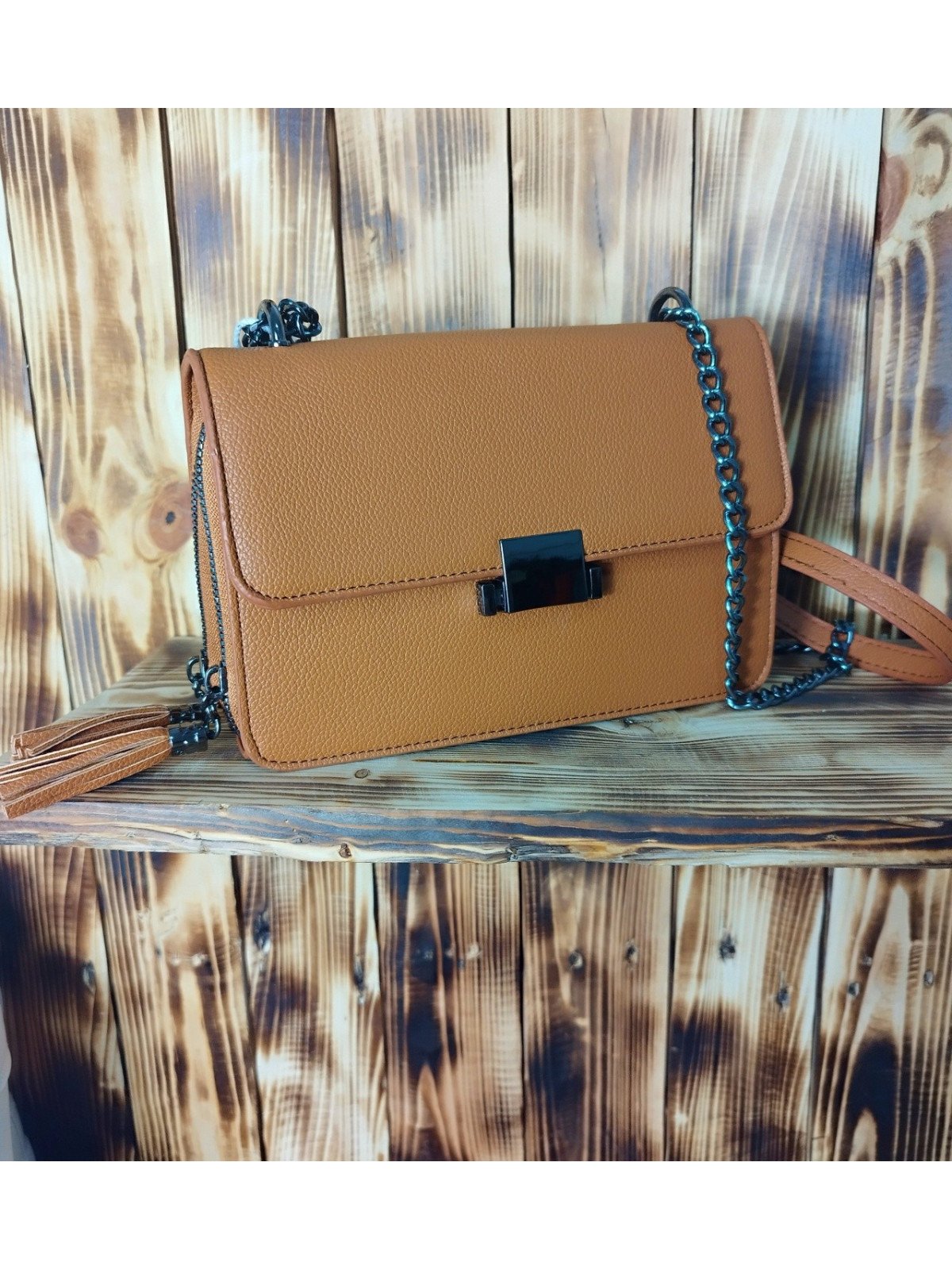 Bandolera Mini Marrón con Solapa