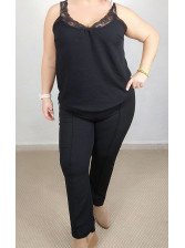 Pantalón Negro Tipo Malla