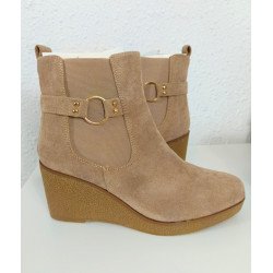 Botín Cuña Taupe Emilia