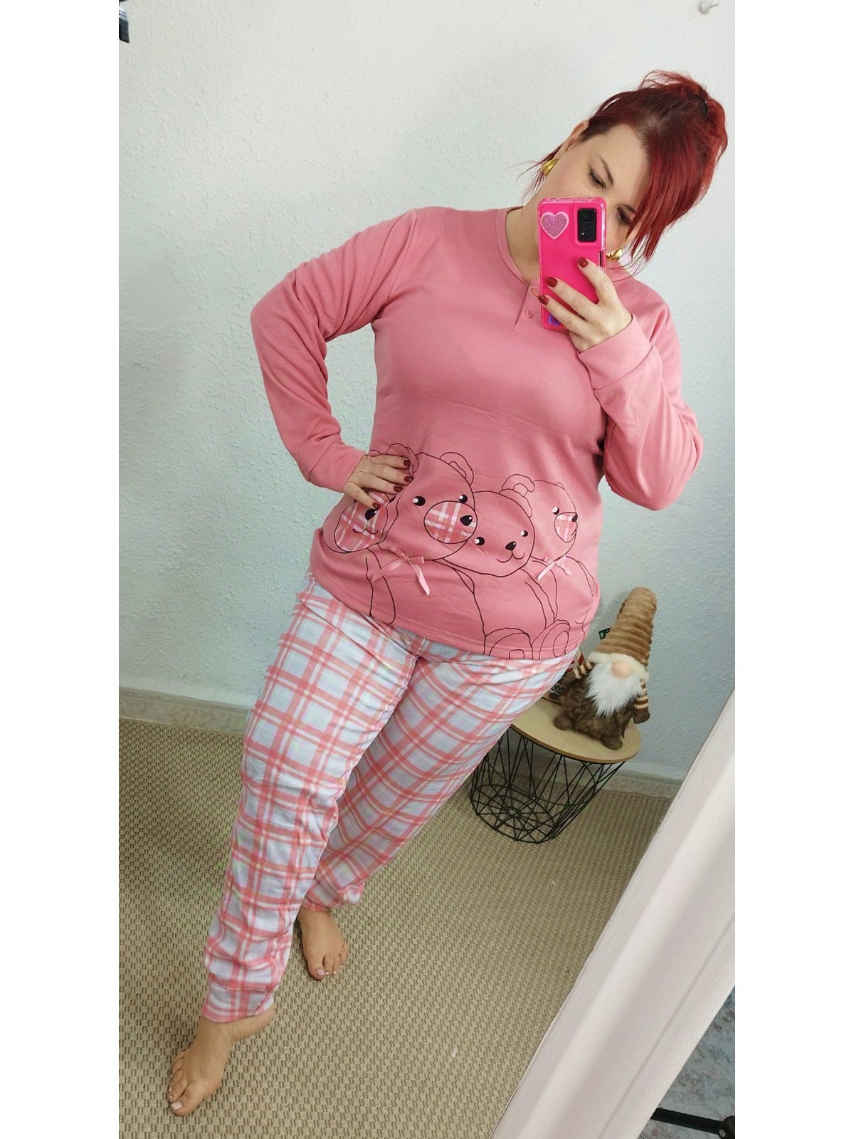 Pijama rosa invierno