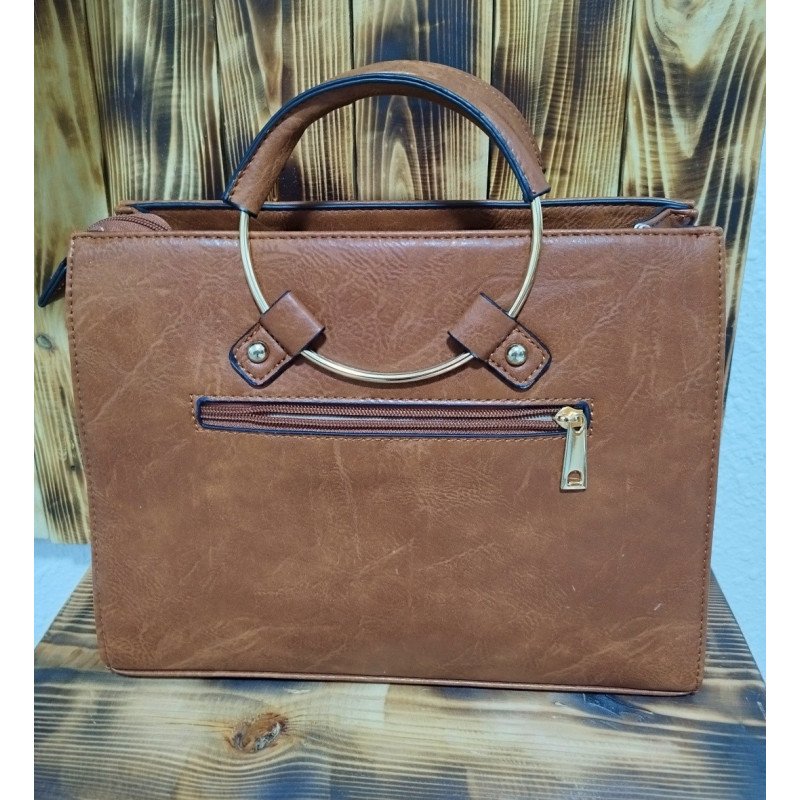 Bolso Rígido con Asas Color Marrón