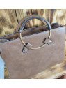 Bolso Rígido con Asas Color Taupe