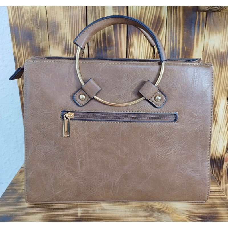 Bolso Rígido con Asas Color Taupe