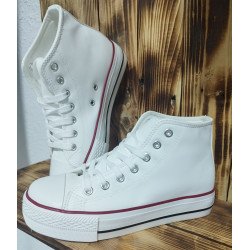 Bota tipo Converse Polipiel Blanca Doble Suela