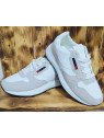 Zapatilla Casual Blanca y Beige con Suela Ancha