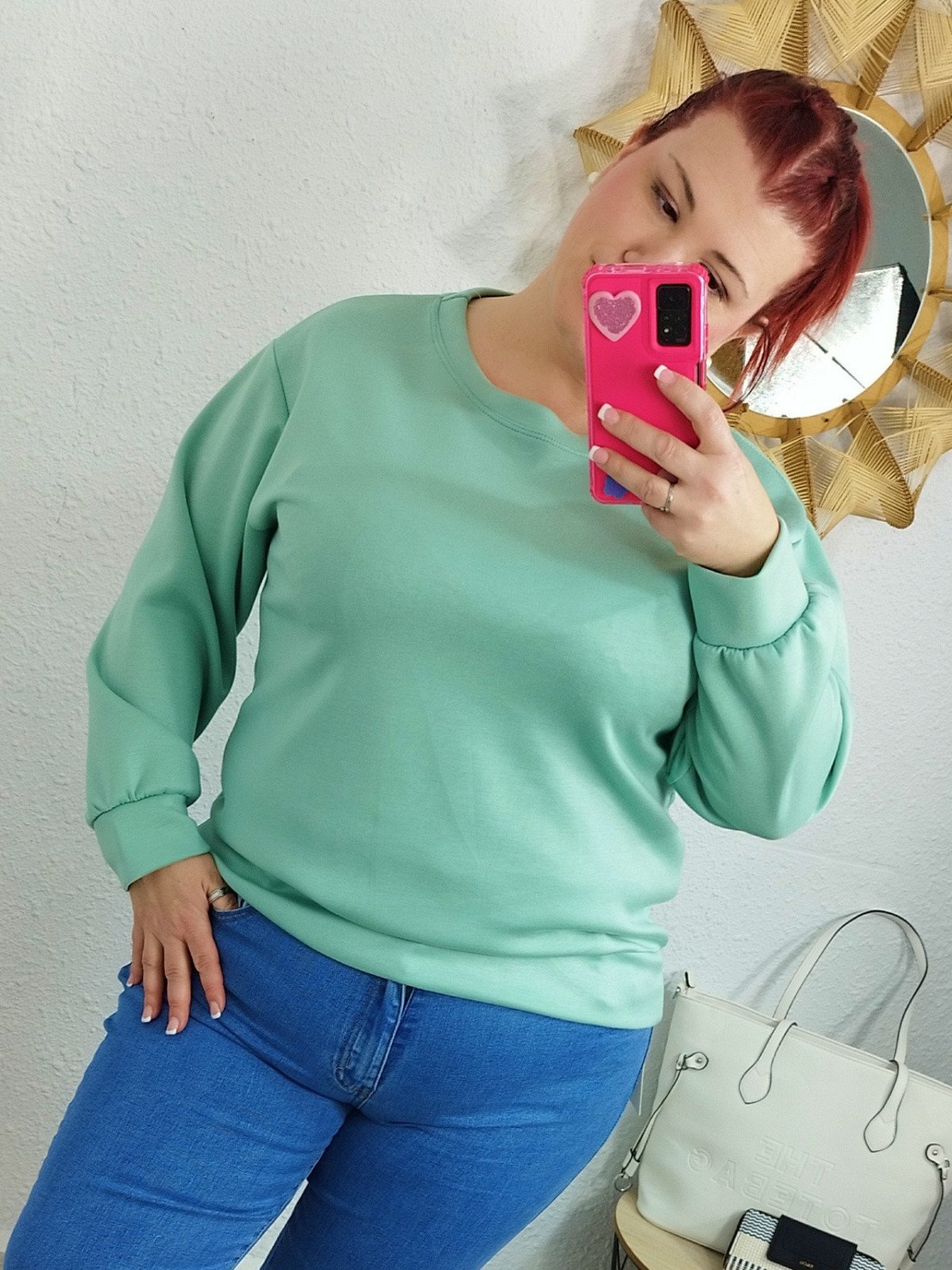 Sudadera verde agua
