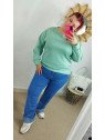 Sudadera verde agua
