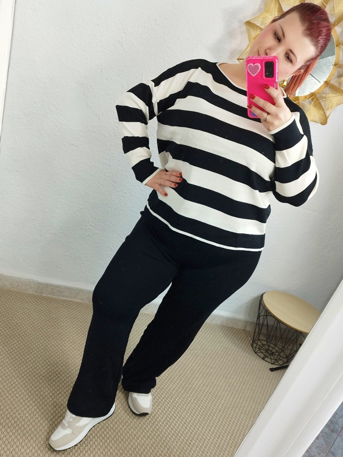 Conjunto rayas negro