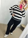 Conjunto rayas negro