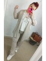 Jersey punto flor blanco