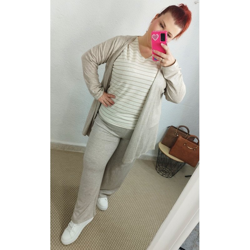 Pantalón punto beige