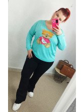 Jersey punto oso verde agua
