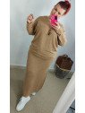 Conjunto punto falda camel