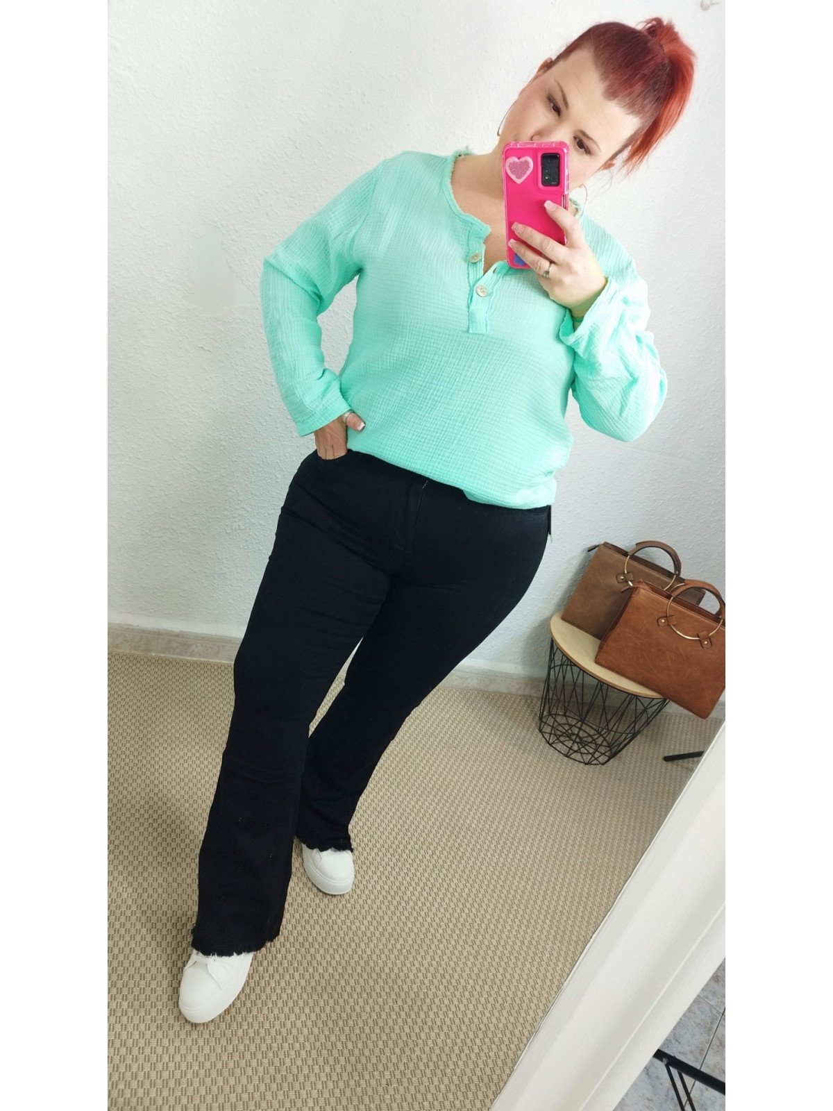 Pantalón vaquero elástico negro