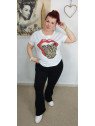 Camiseta Blanca Manga Corta "Rolling Stones"