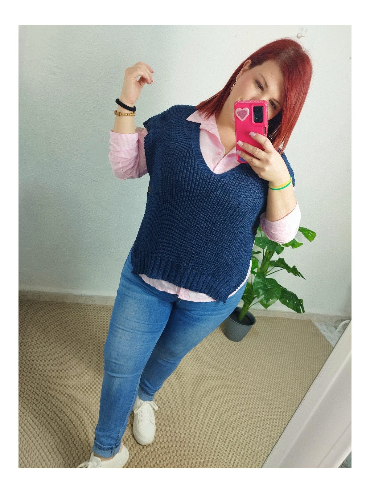 Chaleco de lana marino