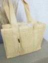 Bolso de Rafia Cuadrado Color Beige