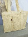 Bolso de Rafia Cuadrado Color Beige