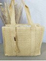 Bolso de Rafia Cuadrado Color Beige