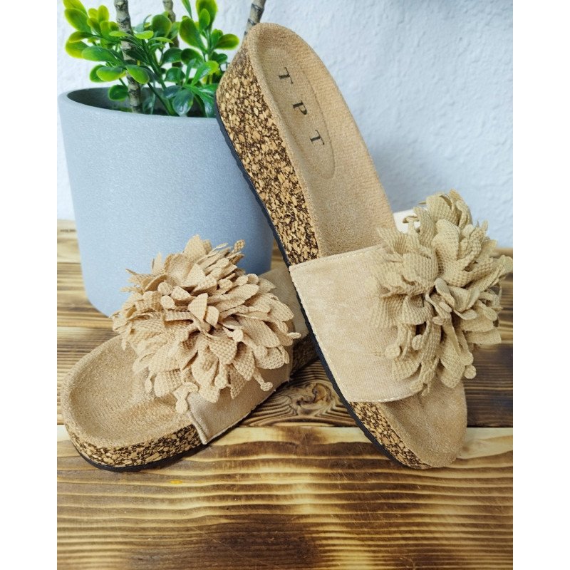 Sandalias Planas Khaki Sandalias Planas Khaki