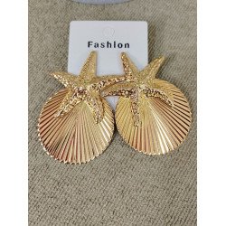 Pendientes dorados estrella de mar