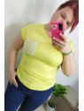 Camiseta Manga Corta Amarilla con Bolsillo