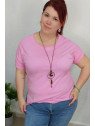 Camiseta Manga Corta Rosa