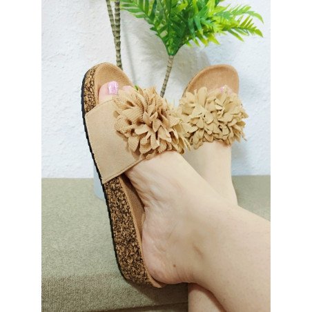 Sandalias Planas Khaki