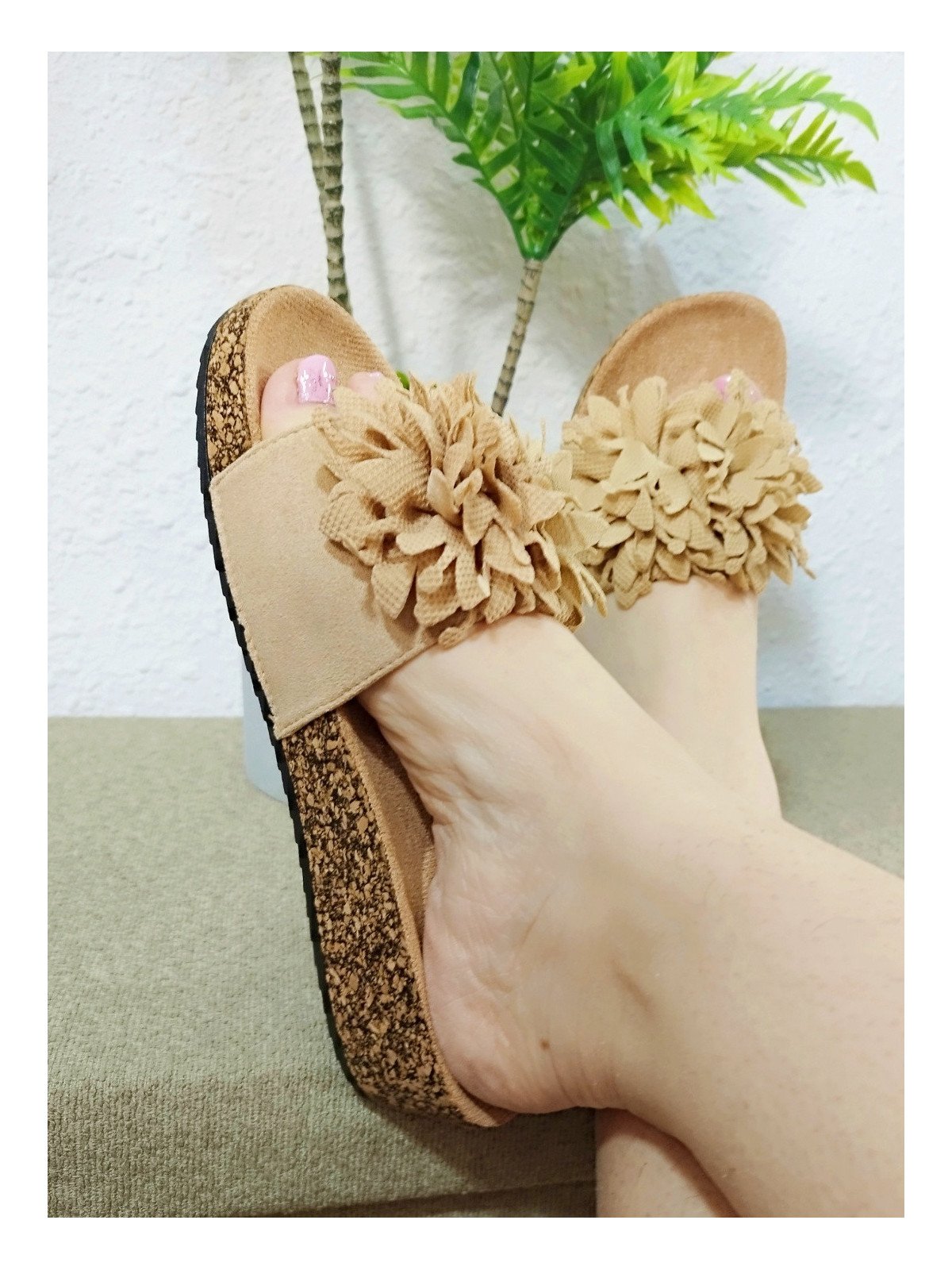 Sandalias Planas Khaki