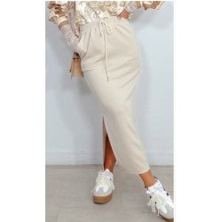 Falda Larga Deportiva Beige