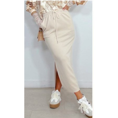 Falda Larga Deportiva Beige