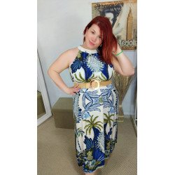 Vestido Largo Estampado Sin Mangas