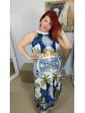 Vestido Largo Estampado Sin Mangas