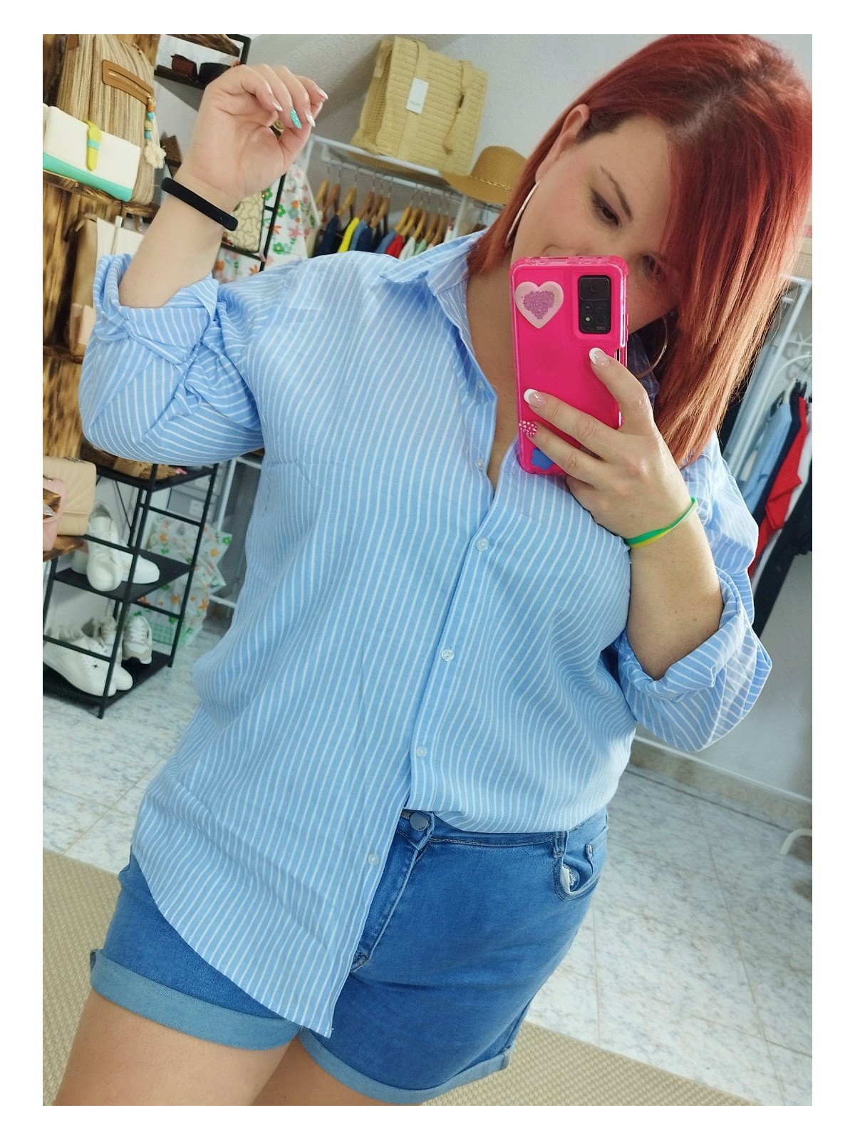 Camisa rayas azull