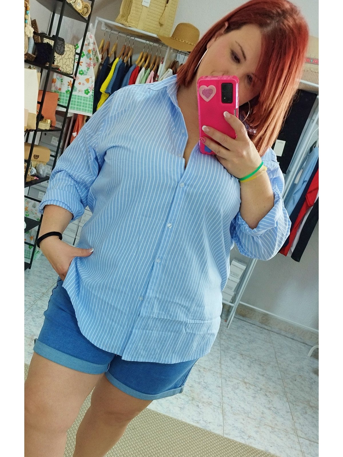 Camisa rayas azull