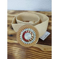 Cinturón de Rafia Beige