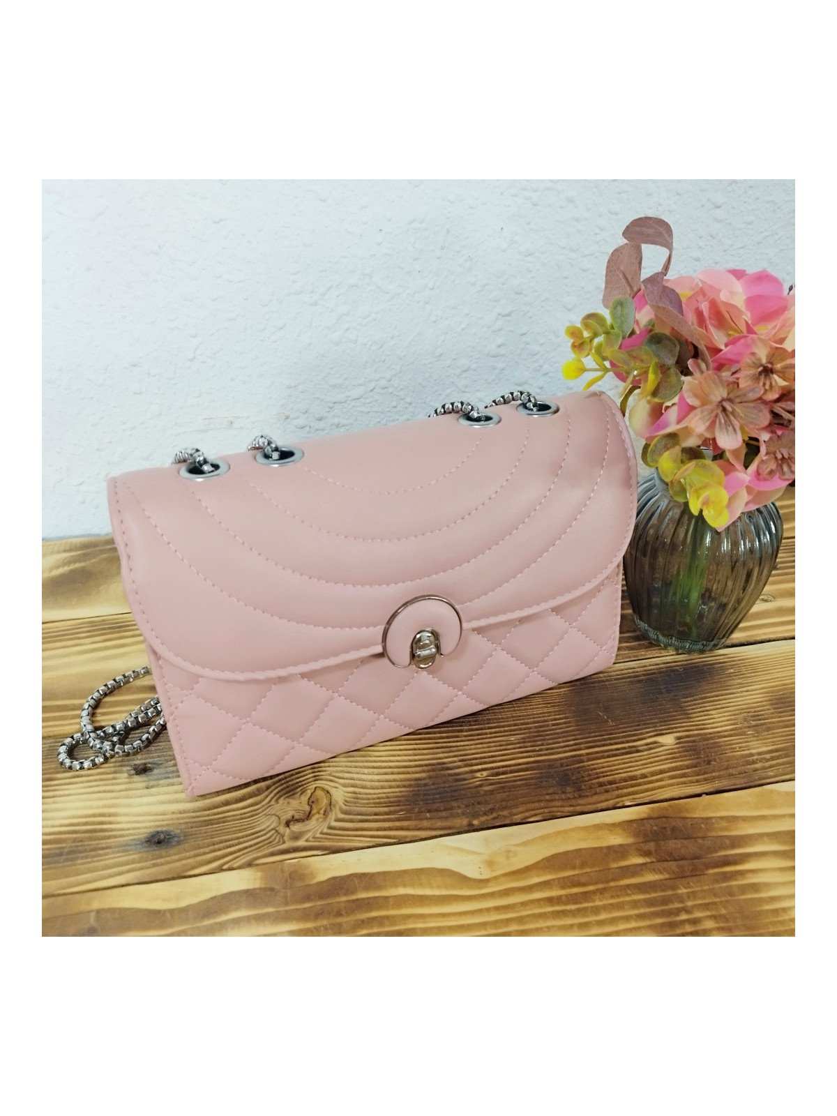 Bolso Bandolera Acolchado Rosa