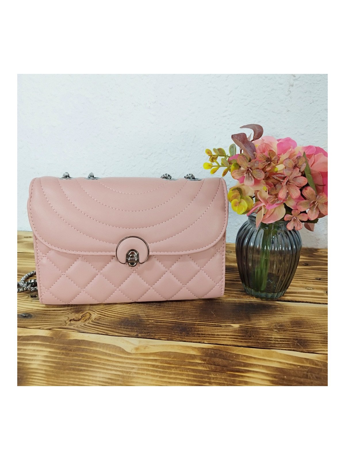 Bolso Bandolera Acolchado Rosa