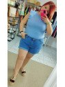 Camiseta Azul Claro con Hombreras