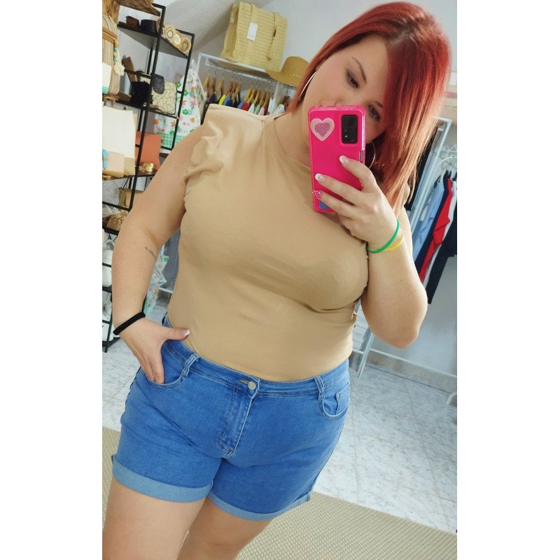 Camiseta Camel con Hombreras