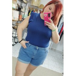 Camiseta Azul Marino con Hombreras