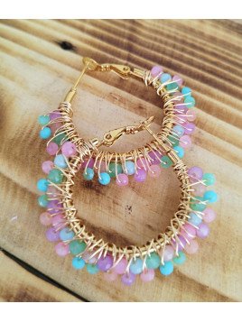 Pendientes aro turquesa