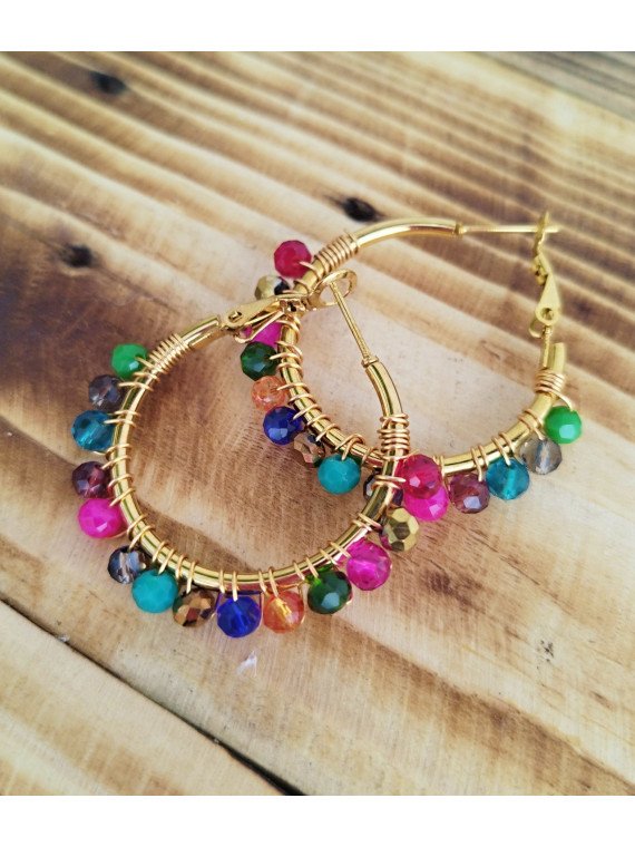 Pendientes aro de colores
